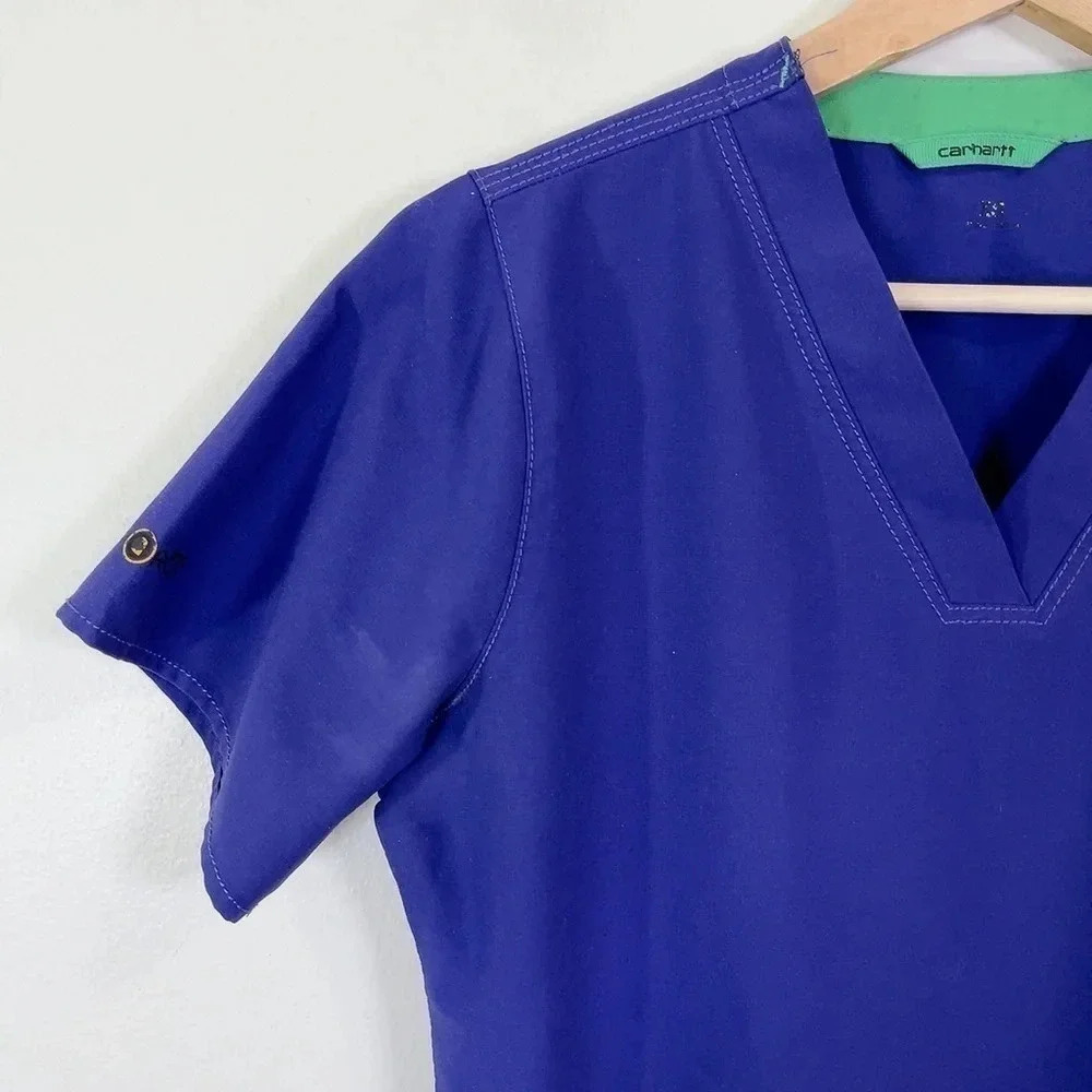 Carhartt Women's Cross-Flex Plus  V-Neck Media Scrub Top - Picture 6 of 12